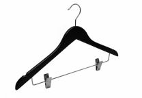 Kleerhanger 44 cm met knijpers zwart