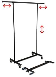 Vouwrek verstelbaar B103 x H112-190 cm zwart