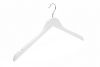 Geknikte kledinghanger 44 cm wit gelakt hout met inkepingen