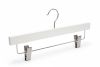 Kledinghanger recht hout 36 cm wit met klemmen
