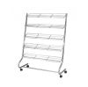 Sterk schoenenrek Chroom verrijdbaar op wielen 5 laags