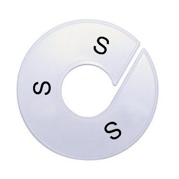 Maatring schijf kledingrek S wit 9 cm