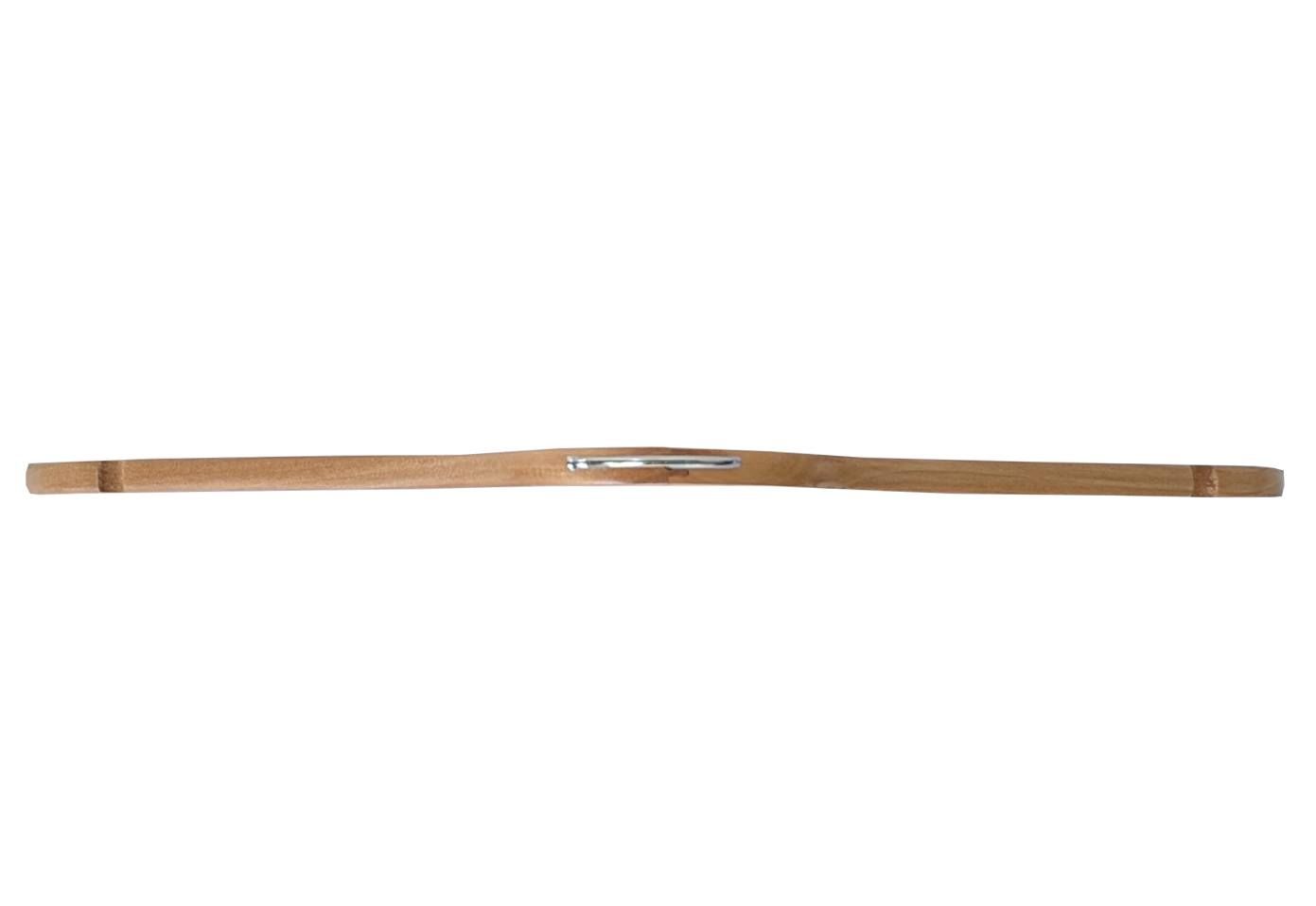 Vlakke kleerhanger 44 cm met inkepingen Blank gelakt hout bovenaanzicht