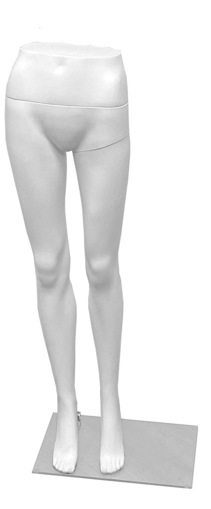 Dames broekendisplay wit staand model met hoge taille