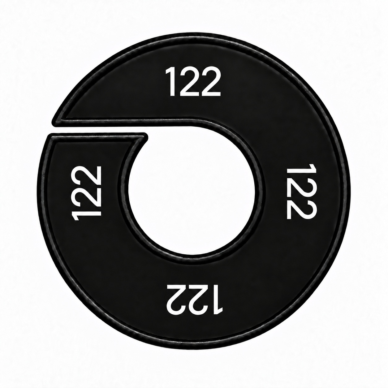 Maatring schijf kledingrek maat 122 zwart 9 cm