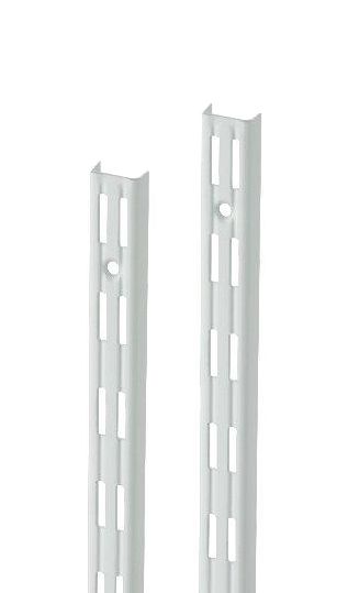 Wandrek rail wit dubbele perforatie per paar 250cm lang