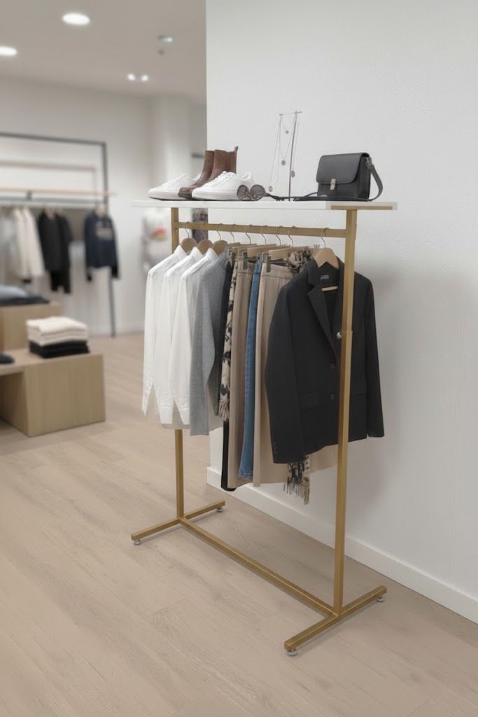 Kledingrek verstelbaar met kleding