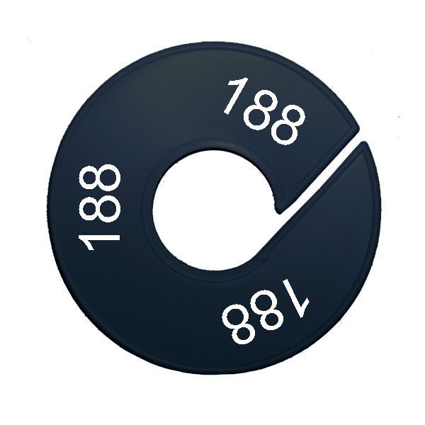 Maatring schijf kledingrek maat 188 zwart 9 cm