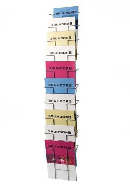 Draadfolderrek wand 10x A4 zilvergrijs FR637035