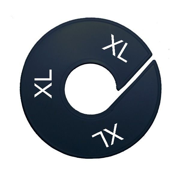 Maatring schijf kledingrek XL zwart 9 cm