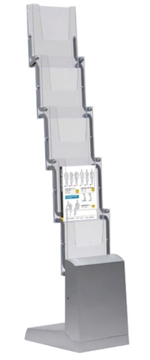 Folderstandaard opvouwbaar 5 x A4 aluminium