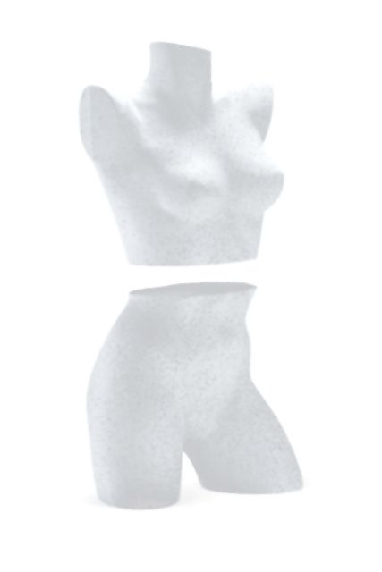 Lingerietorso vrouw wit uit twee delen