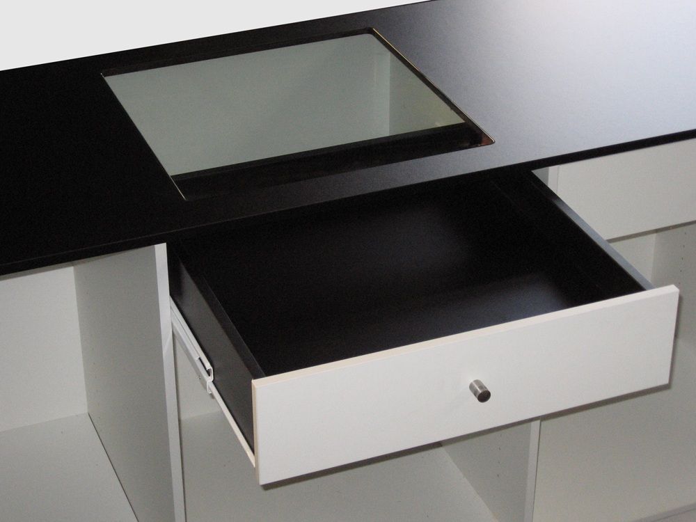 Vitrine voor in toonbank