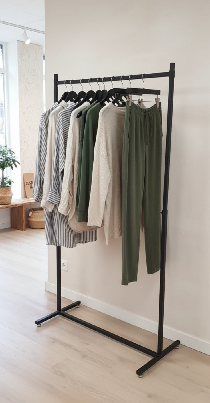 Kledingrek design 98 x 123-187cm verstelbaar zwart voorbeeld hoog