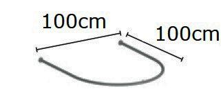 Paskamer WIT 100x100 cm halfrond