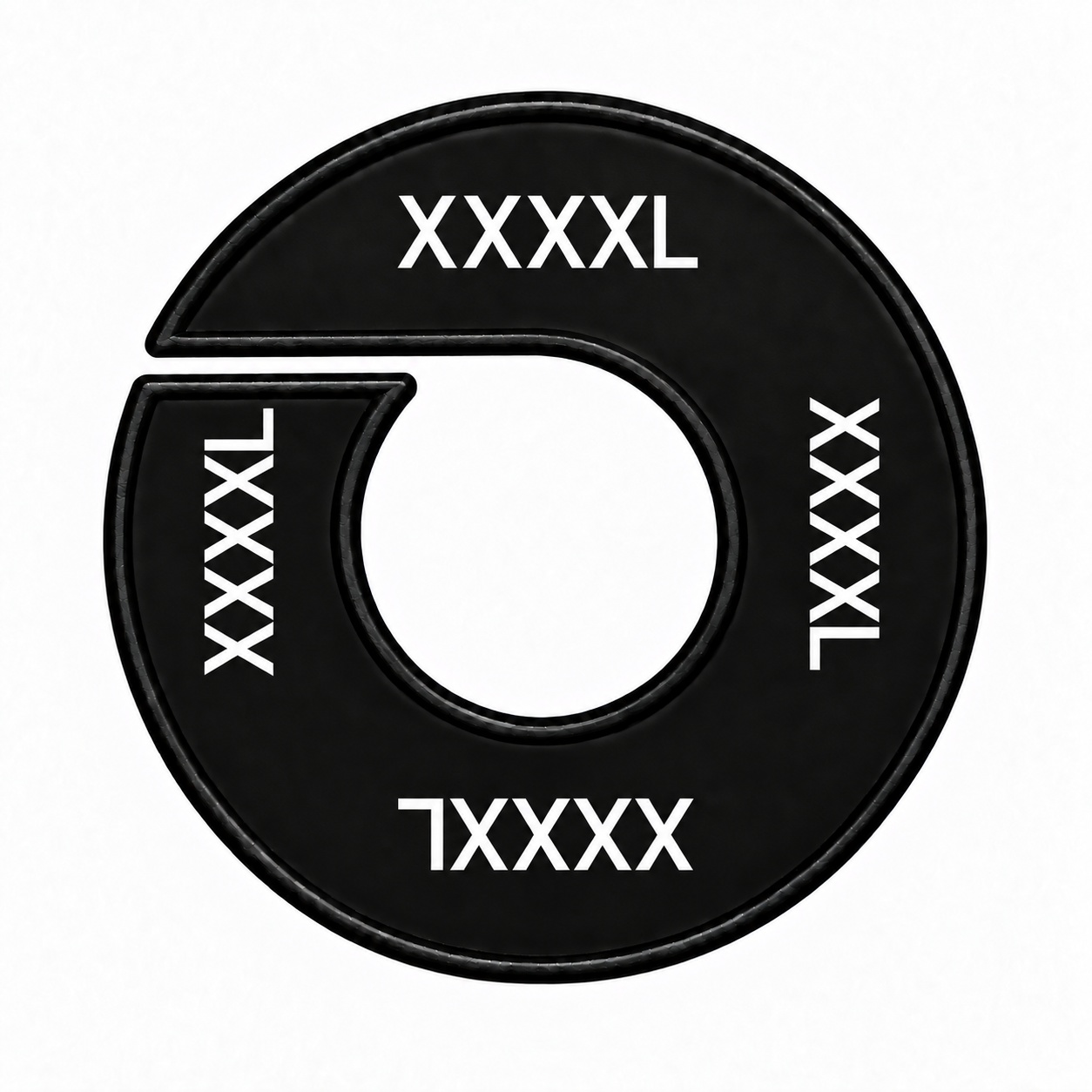 Maatring schijf kledingrek XXXXL zwart 9 cm