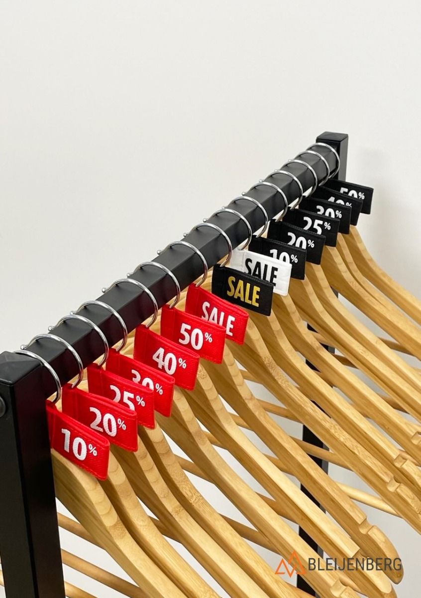 Label aanduider vaantje kledinghangers NEW zwart