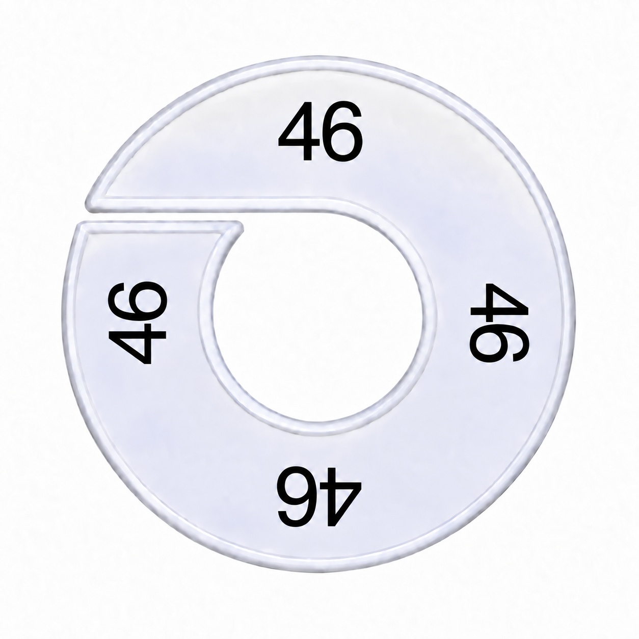 Maatring schijf kledingrek maat 46 wit 9 cm