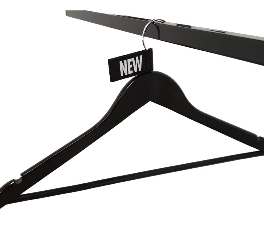 Label aanduider vaantje kledinghangers NEW zwart voorbeeld 1