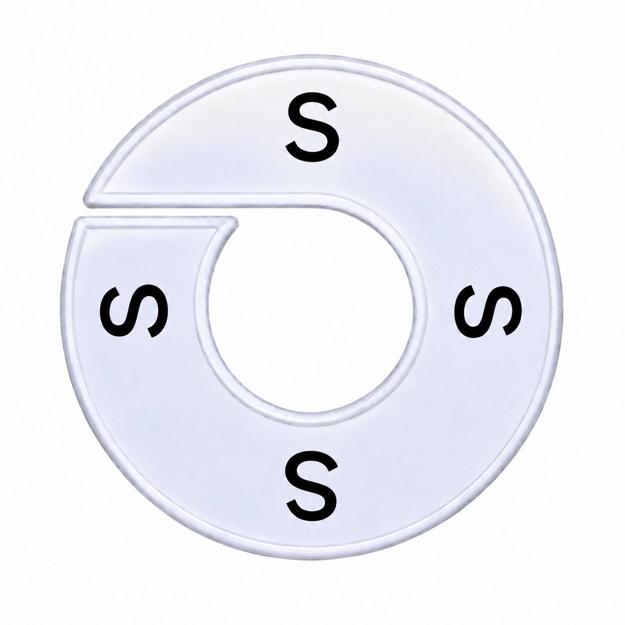 Maatring schijf kledingrek S wit 9 cm